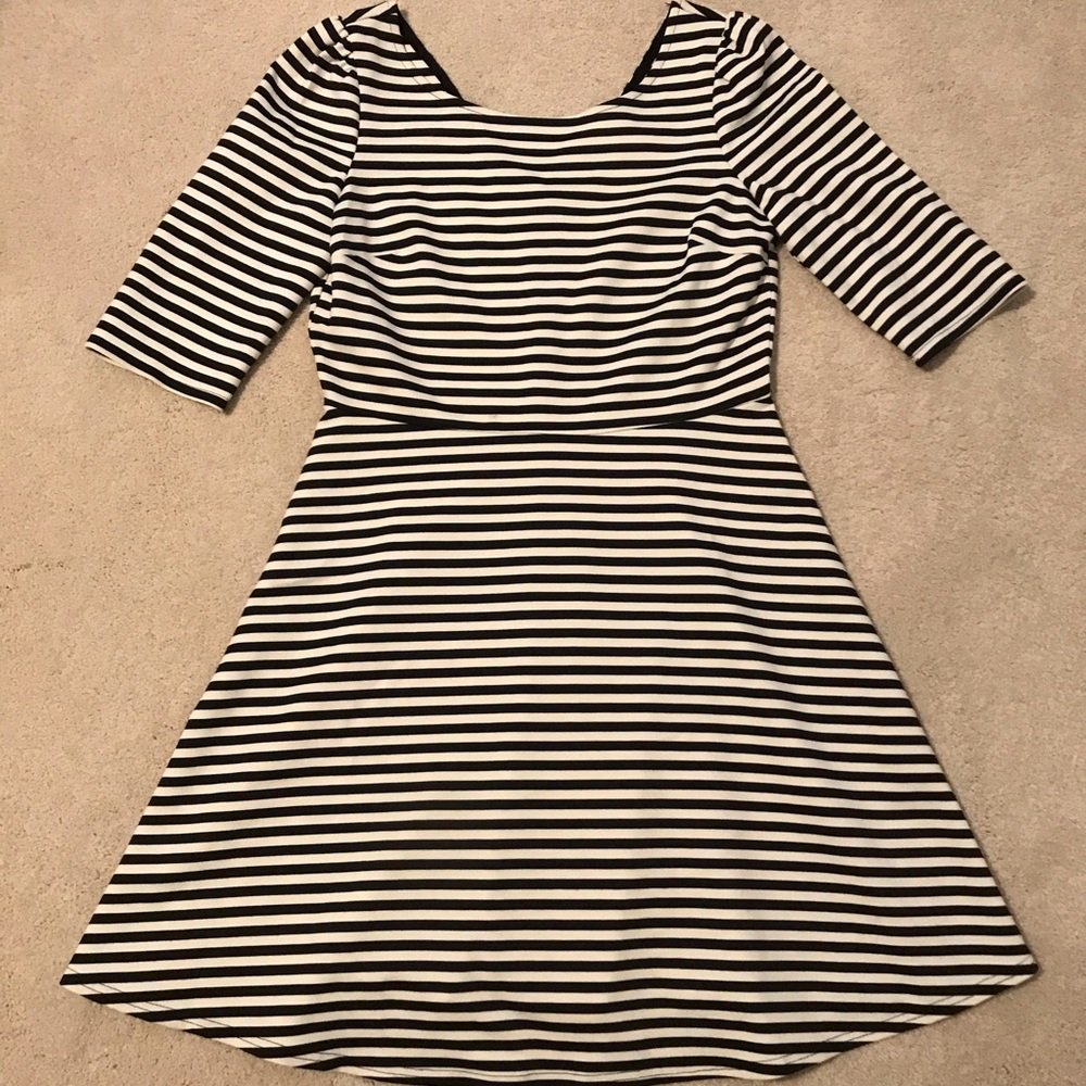 Pixley Black and White Striped Dress
